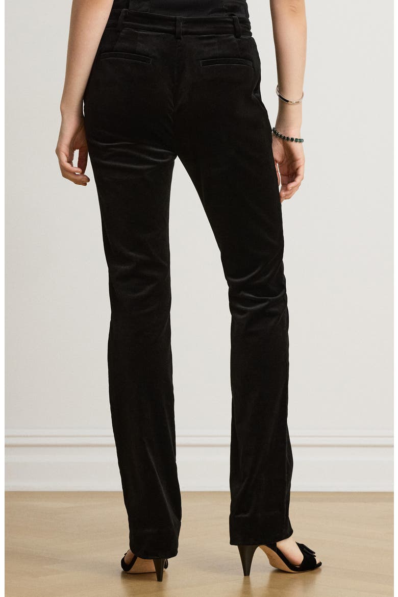 Soft Stretch Velvet High Waist Straight Leg Pants, Alternate, color, BLACK VELVET