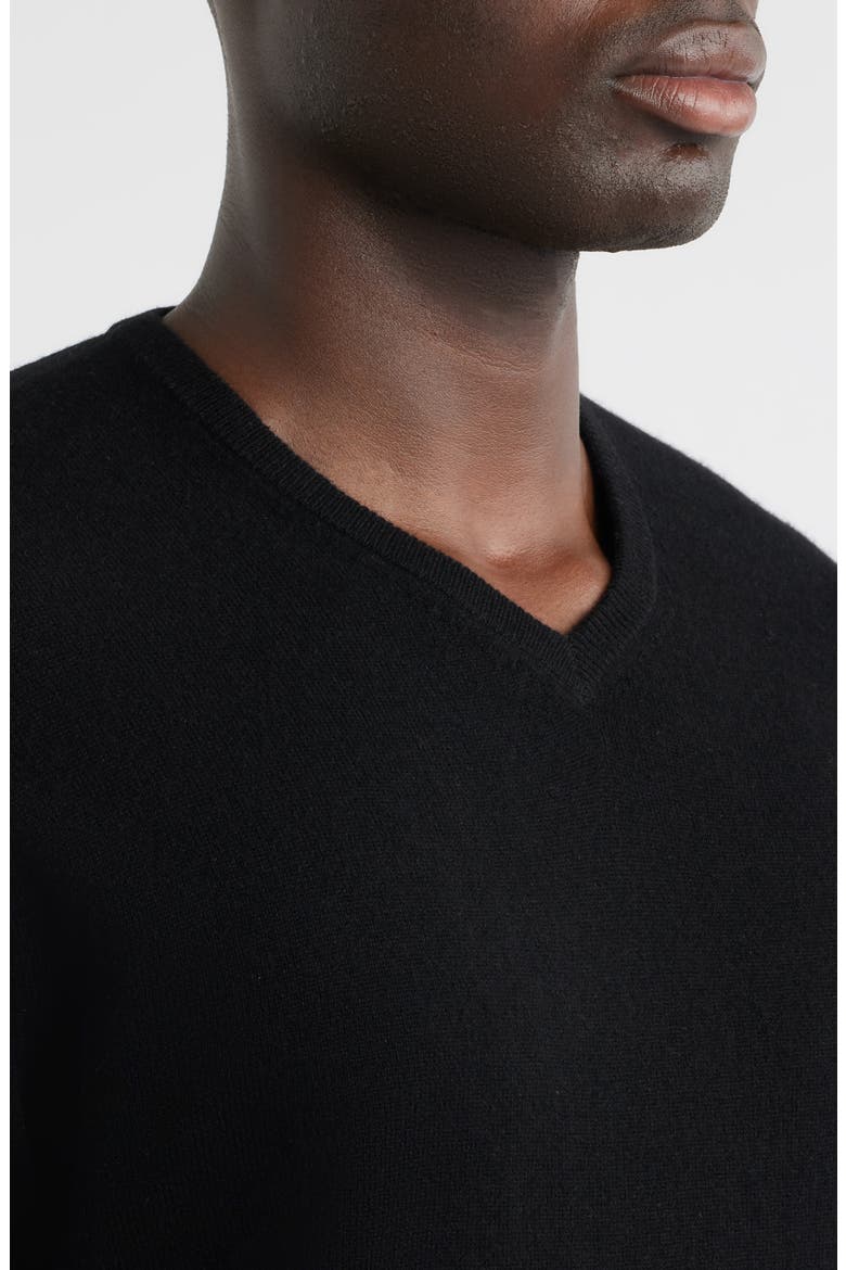 Crown Heritage Cashmere V-Neck Sweater, Alternate, color, BLACK