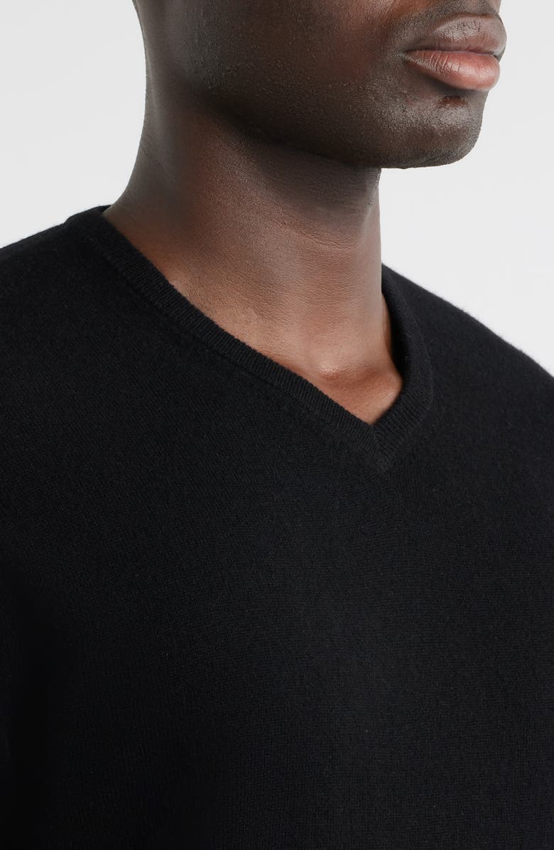 Peter Millar Crown Heritage Cashmere V-Neck Sweater, Alternate, color, Black