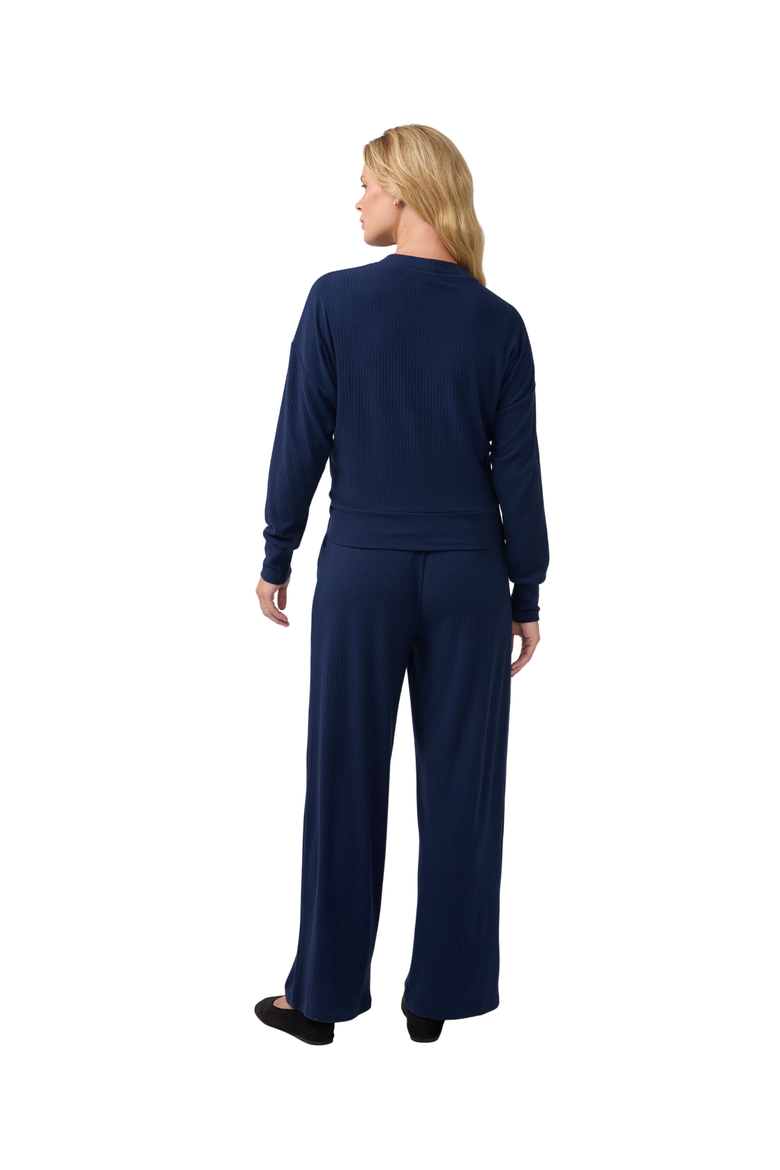 Wide Leg Knit Maternity Pant, Alternate, color, Navy