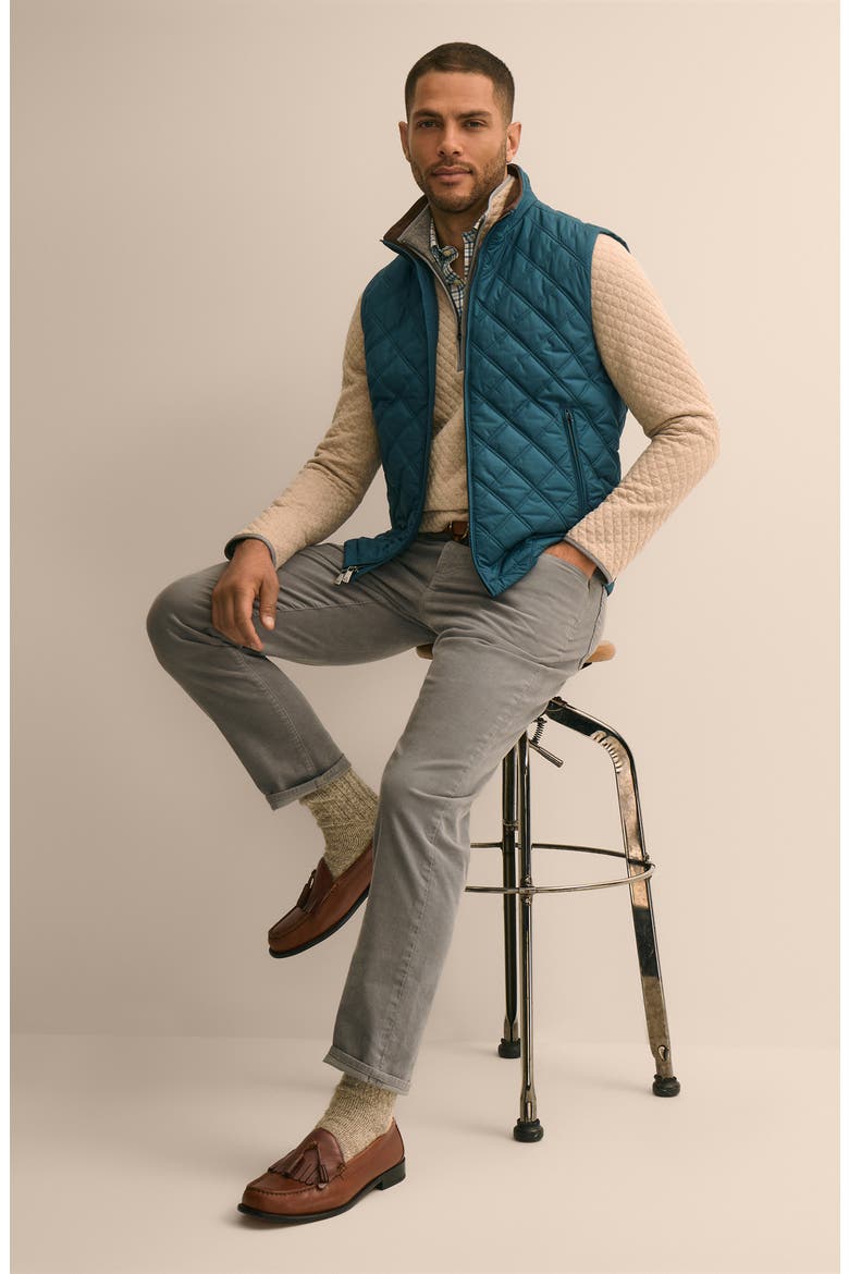 Diamond Quilted Vest, Alternate, color, MAJOLICA BLUE