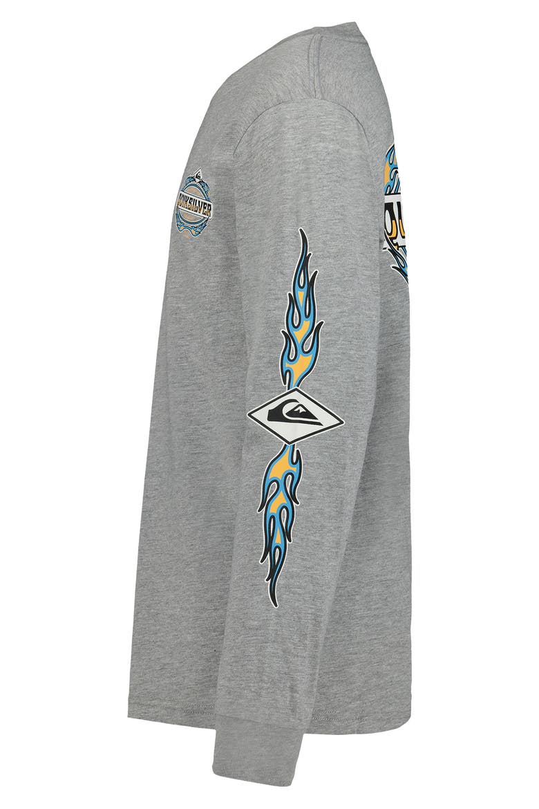 Kids' Flames Graphic T-Shirt, Alternate, color, GREY HEATHER