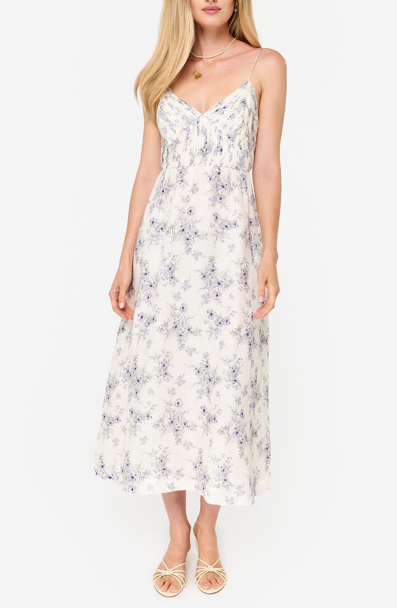 CAMI NYC Jacinta Floral Linen Midi Dress, Main, color, 