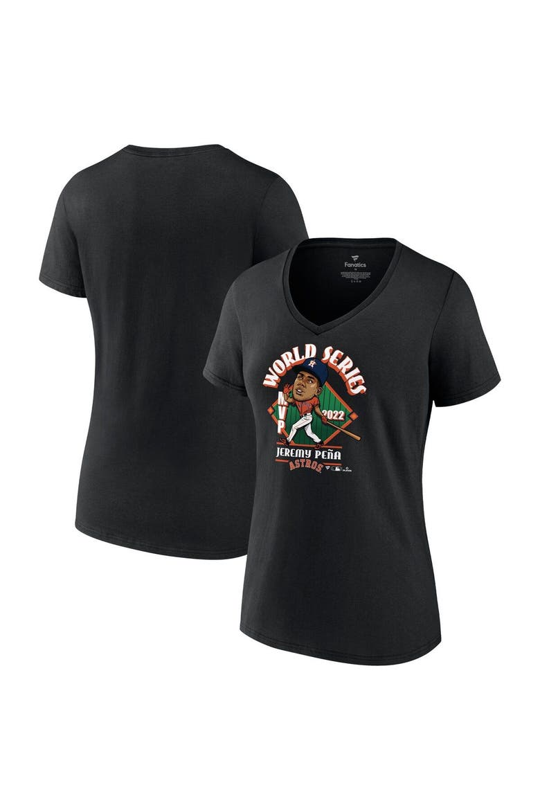 Women's Fanatics Branded Jeremy Peña Black Houston Astros 2022 World Series Champions MVP Plus Size Name & Number T-Shirt, Main, color, Black