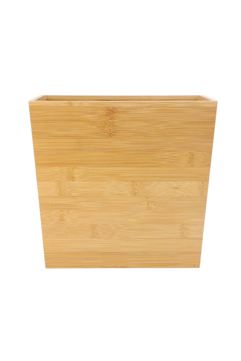 10.5 x 5.75 Inch Rectangle Wood Waste Basket, Alternate, color, Bamboo