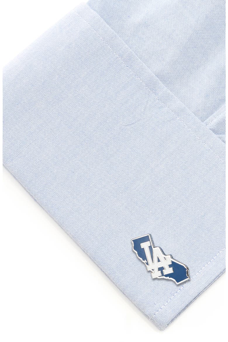 MLB LA Dodgers Cuff Links, Alternate, color, LA DODGERS STATE SHAPED