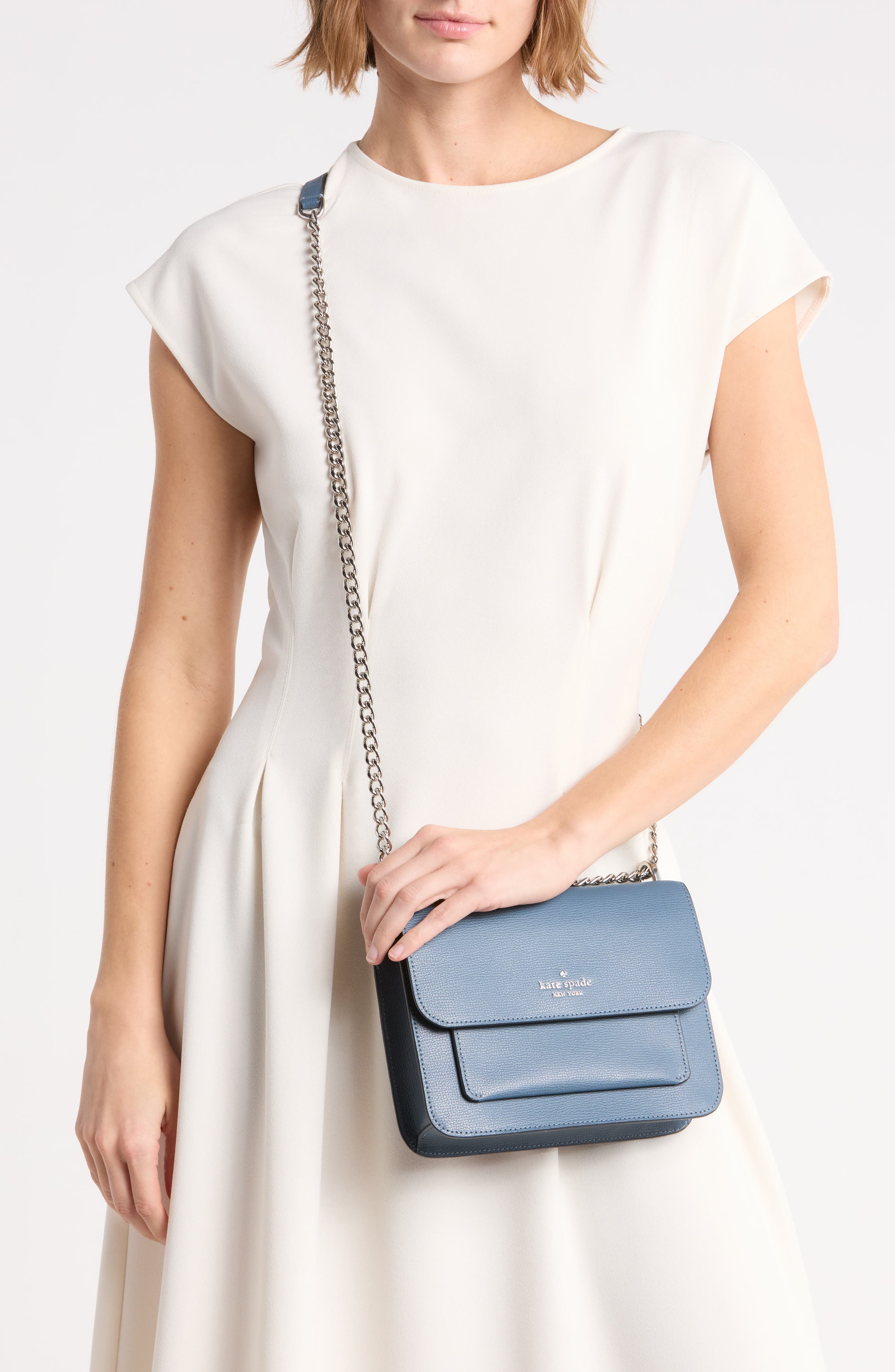 remi flap chain crossbody bag, Alternate, color, BLUESTONE