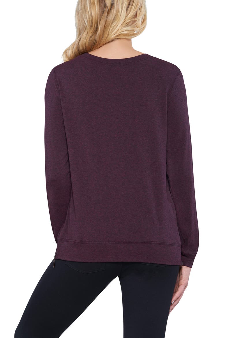 Side Zip Sweater, Alternate, color, BURGUNDY