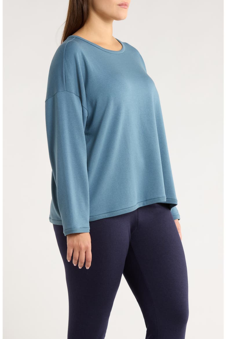 Crewneck Boxy Crop T-Shirt, Alternate, color, SEA SPRAY
