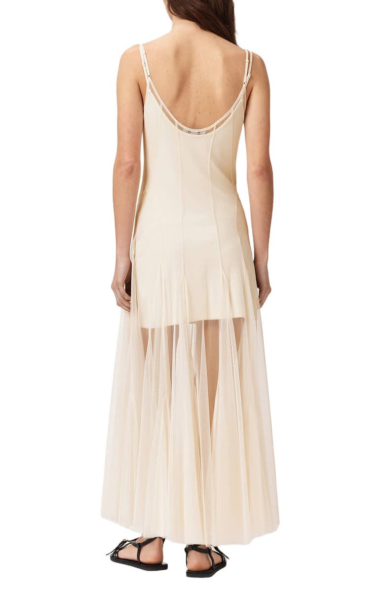 AllSaints Harmonia Mesh Maxi Dress, Alternate, color, Tofu White