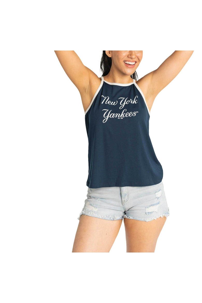 Women's Lusso  Navy New York Yankees Nadine Halter Tank Top, Alternate, color, Navy