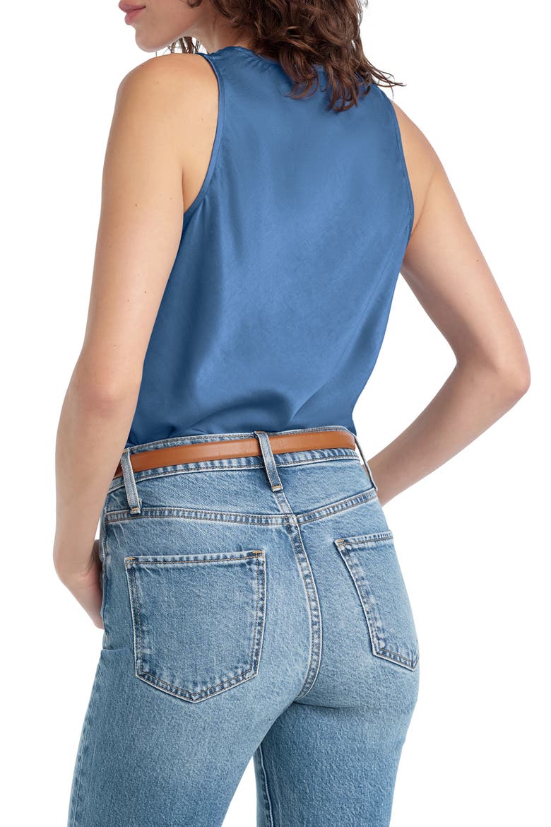Clean Cut Satin Tank, Alternate, color, RIVER BLUE