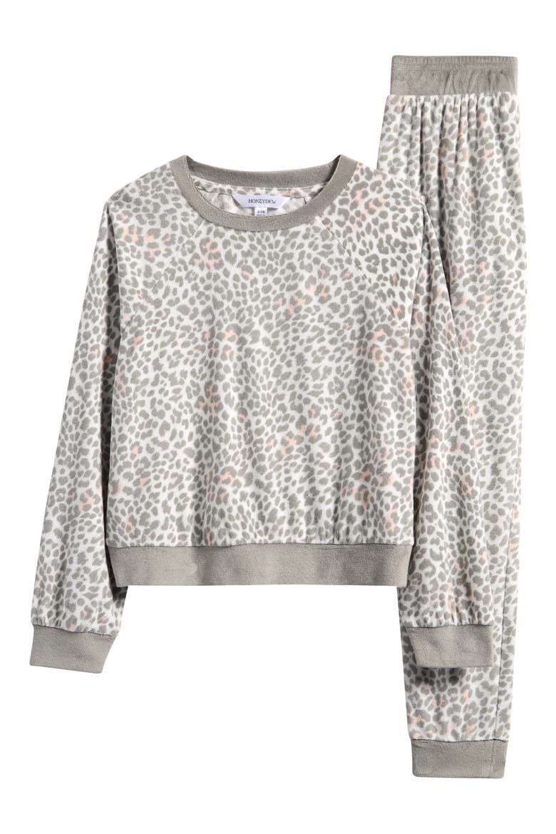 Kids' Snuggle Up Print Lounge Sweatshirt & Joggers Set, Main, color, SNOWLEOPARD