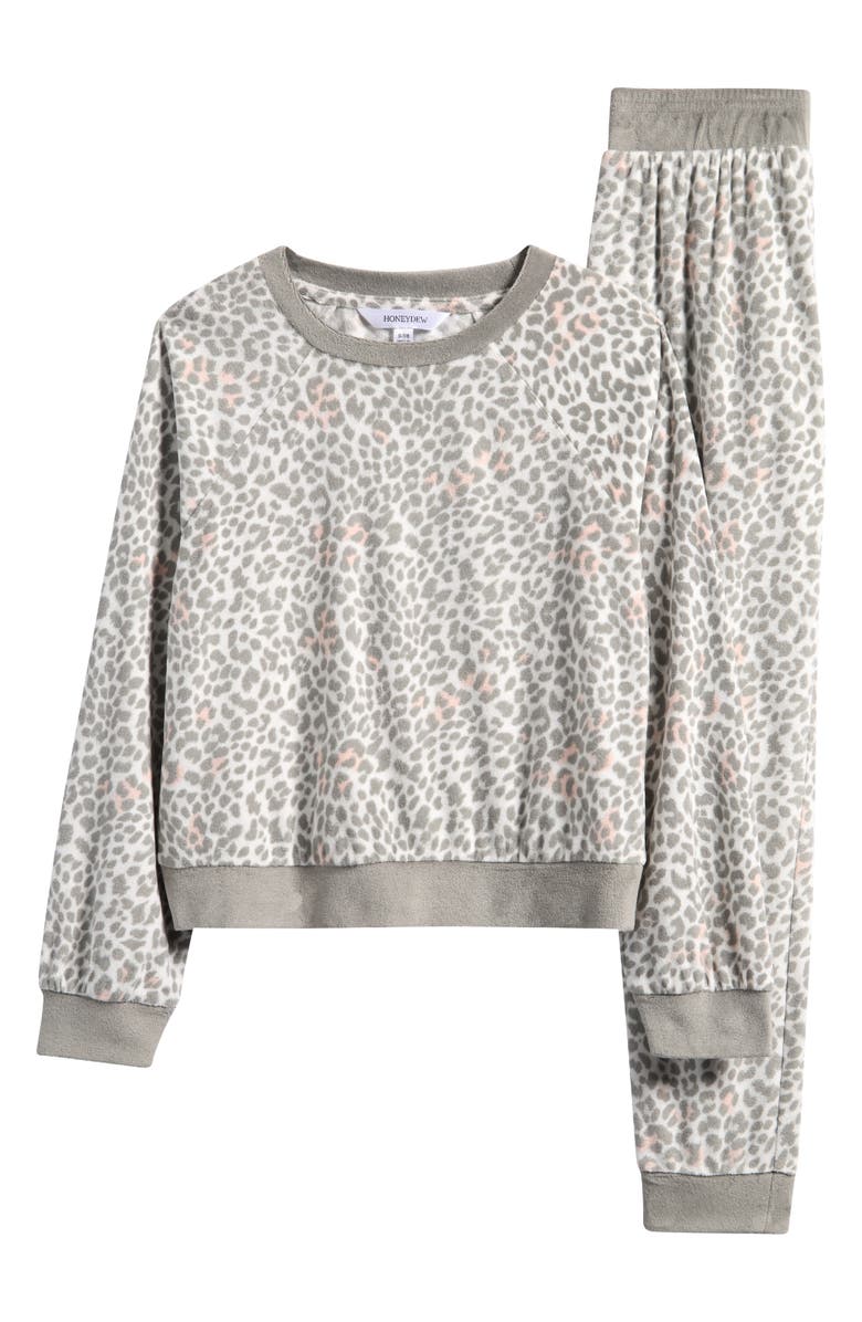 Honeydew Kids' Snuggle Up Print Lounge Sweatshirt & Joggers Set, Main, color, Snow Leopard