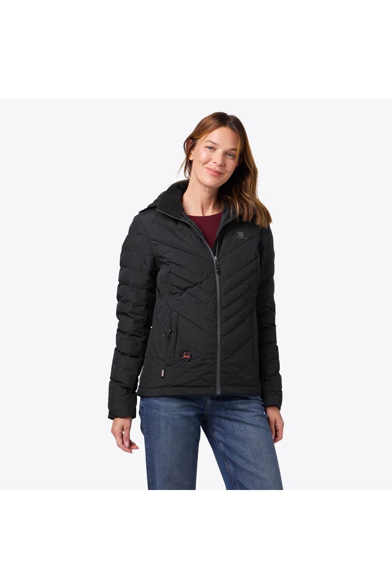 Crest Natural Down Heated Jacket, Main, color, Black