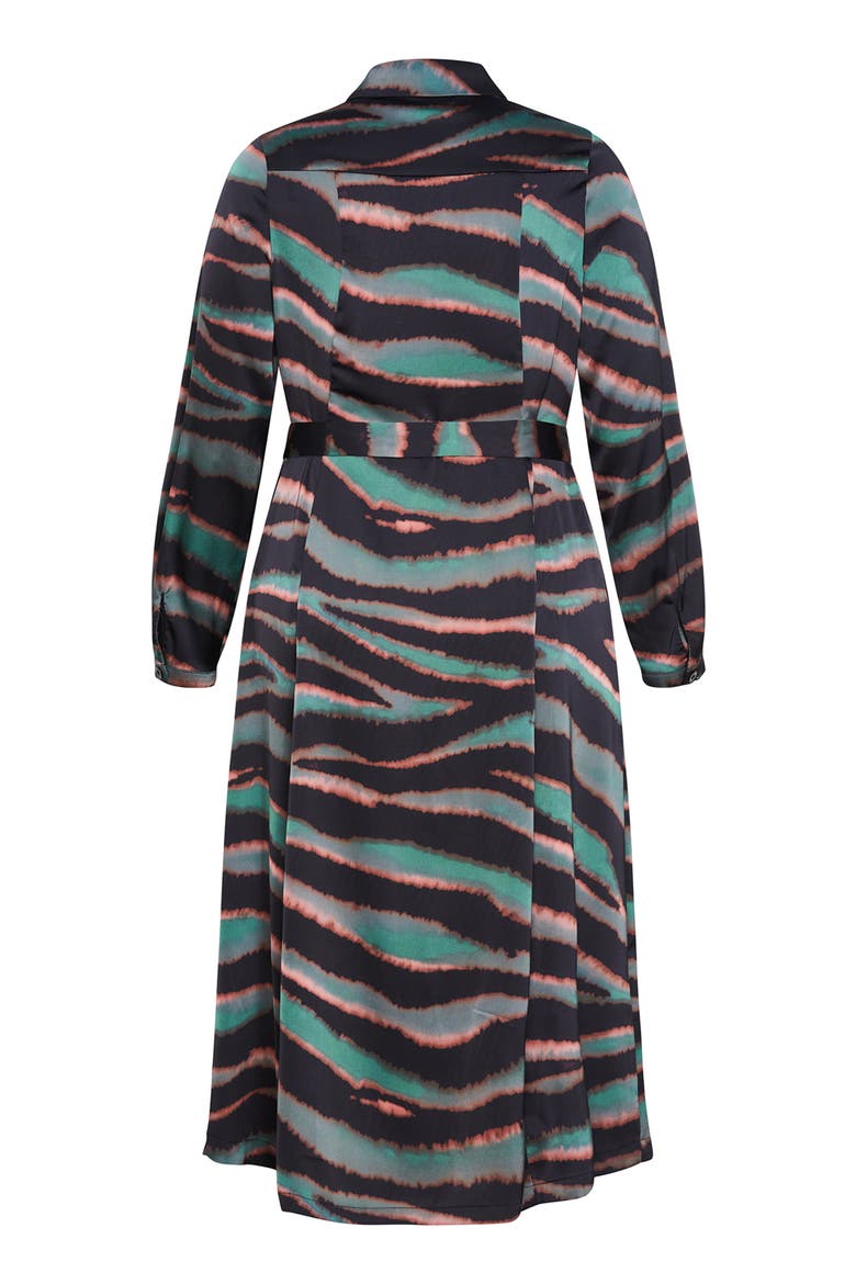 Untamed Long Sleeve Shirtdress, Alternate, color, TEAL UNTAMED