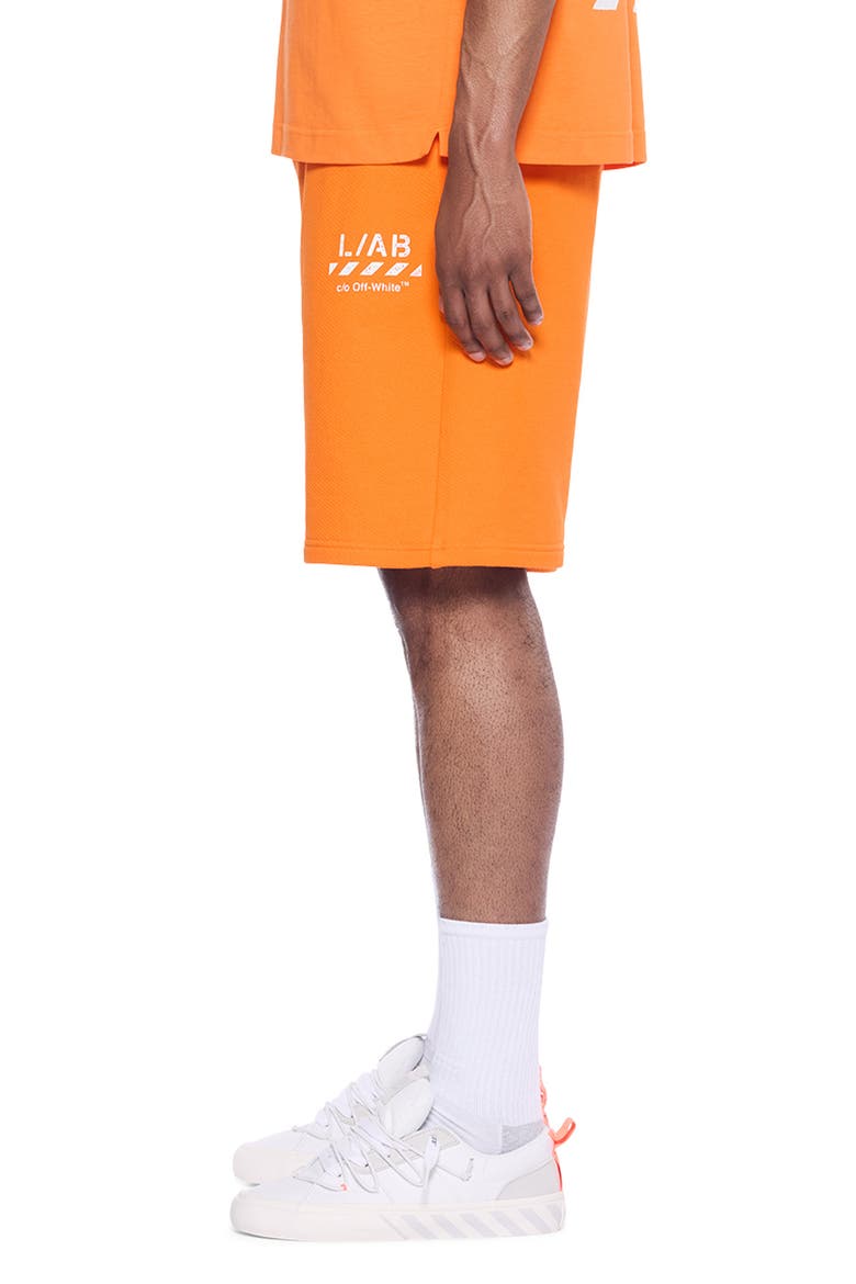 Diagonal Logo Cotton French Terry Sweat Shorts, Alternate, color, ORANGE TIGER