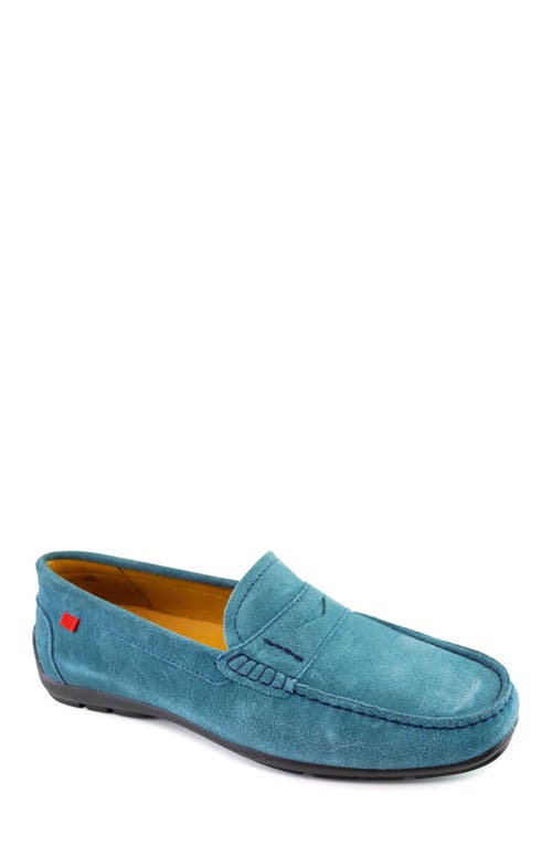 Marc Joseph New York Hamilton Place Leather Penny Driver Loafer In Blue