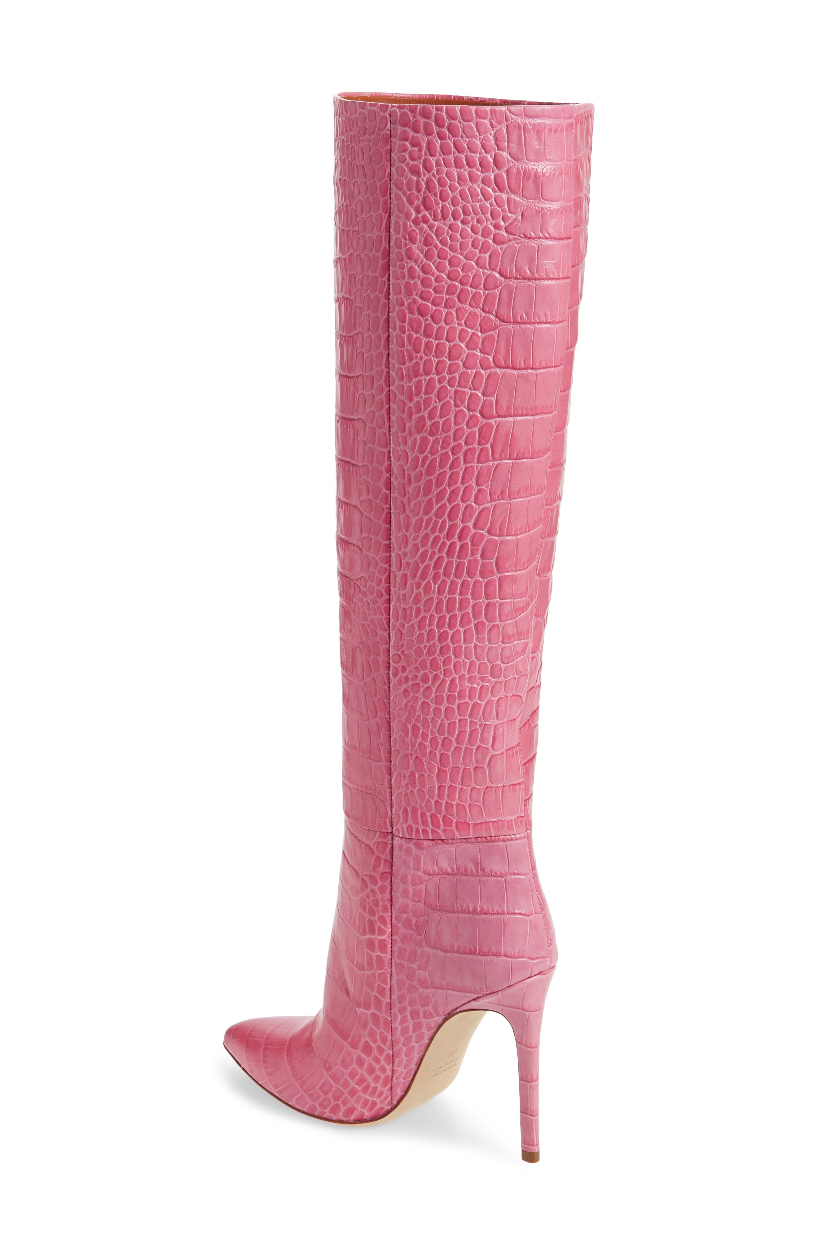 Paris Texas Croc Embossed Knee High Boot, Alternate, color, 