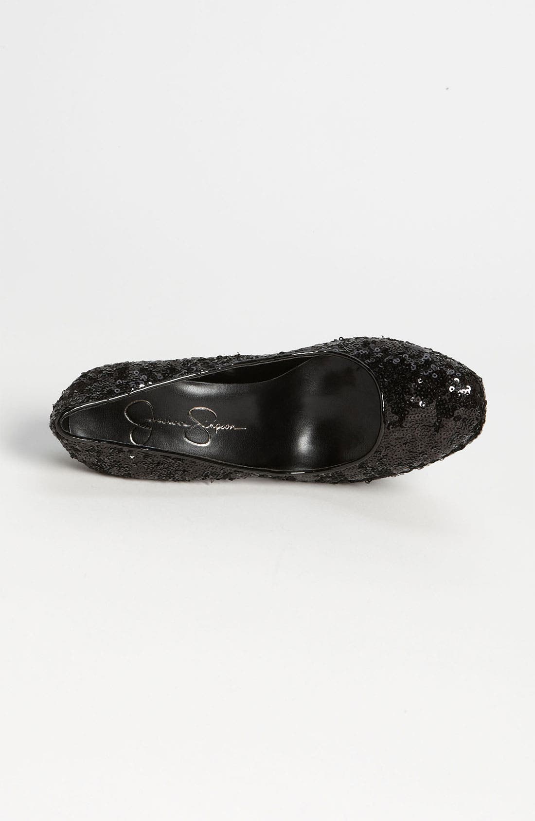 'Devin' Sequin Pump, Alternate, color, BLACK/ BLACK
