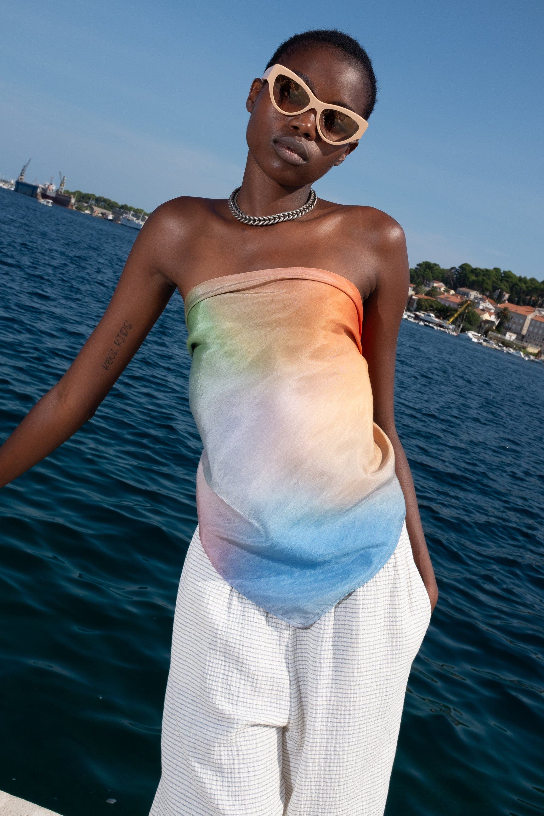 Poma Strapless Tie-Back Printed Top - image 4