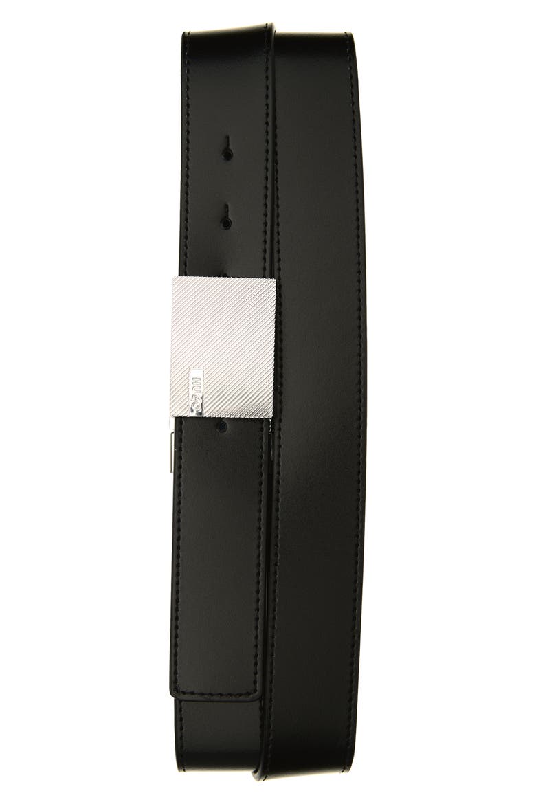 Garrick Leather Belt, Alternate, color, BLACK