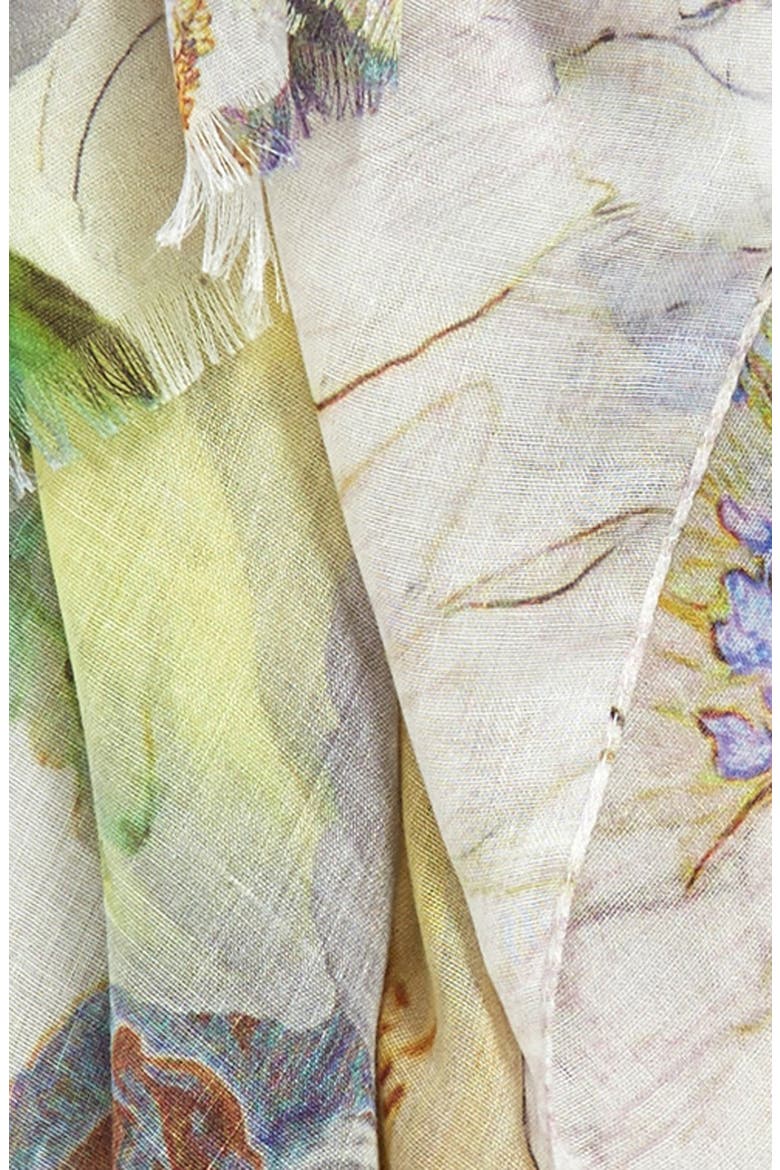 Floral Print Wrap, Alternate, color, COCOA BUTTER