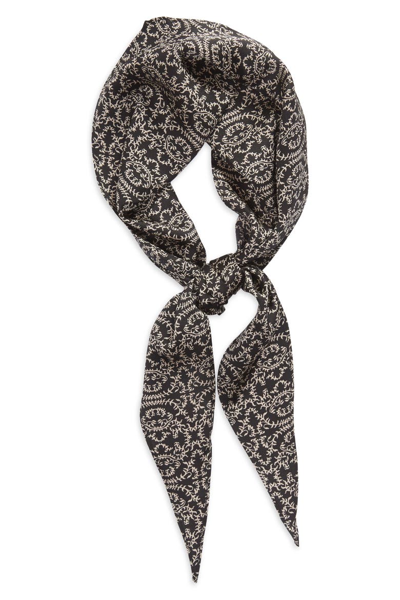Print Kite Scarf, Alternate, color, BLACK VINTAGE ARABESQUE