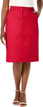Jessica London Stretch Cotton Chino Skirt