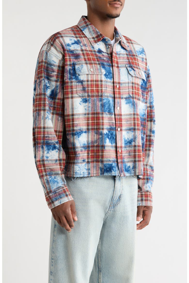 Embellished Flannel Shirt, Alternate, color, WHITE MULTI
