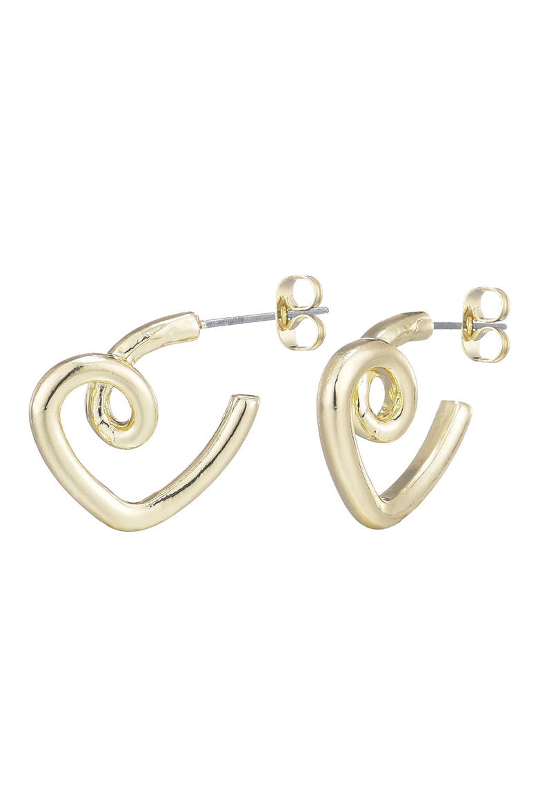 Twisted Heart Stud Earrings, Alternate, color, GOLD