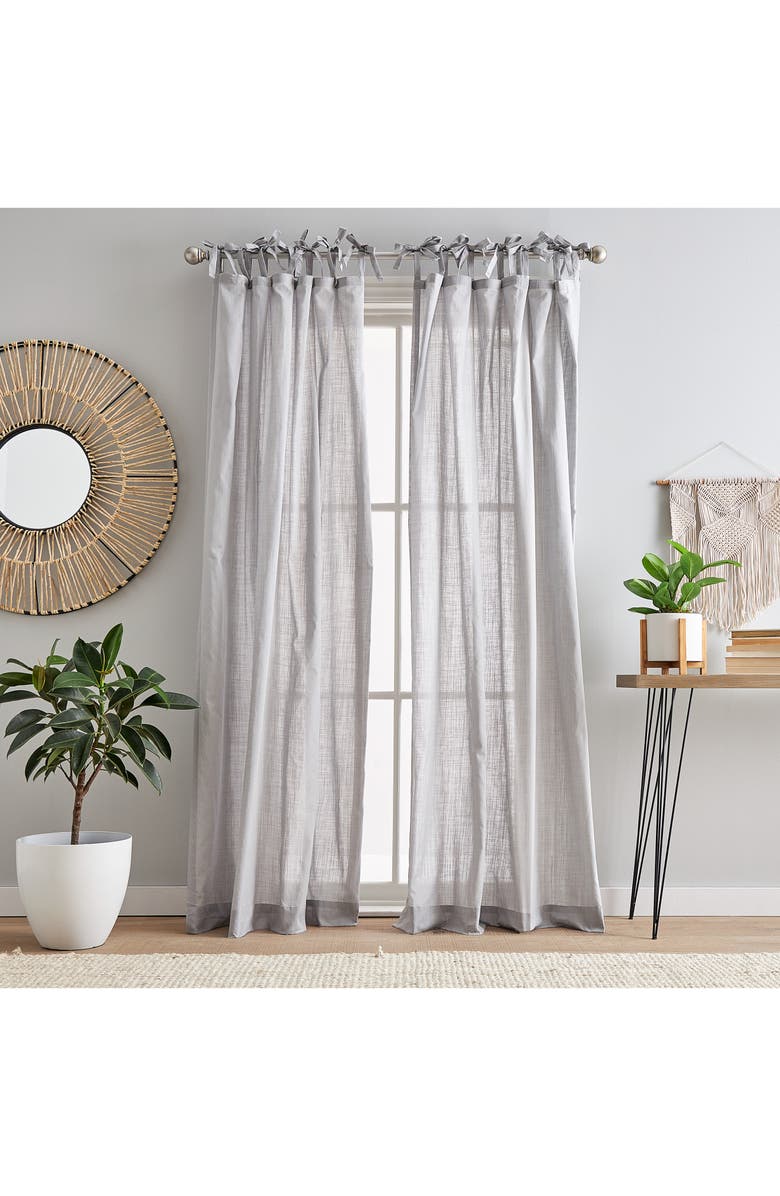 Peri Home Set of 2 Sheer Cotton Window Panels, Alternate, color, Silver
