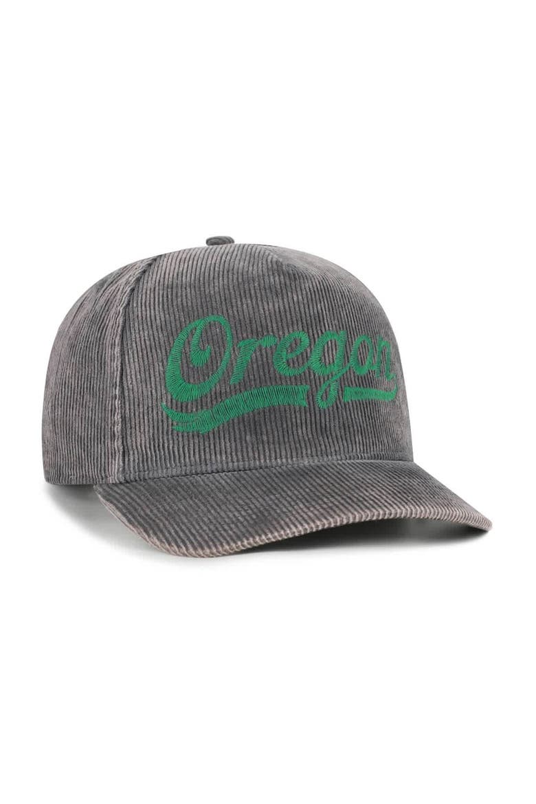 Men's '47  Gray Oregon Ducks Reclaim Snow Wash Corduroy Hitch Adjustable Hat, Alternate, color, Gray