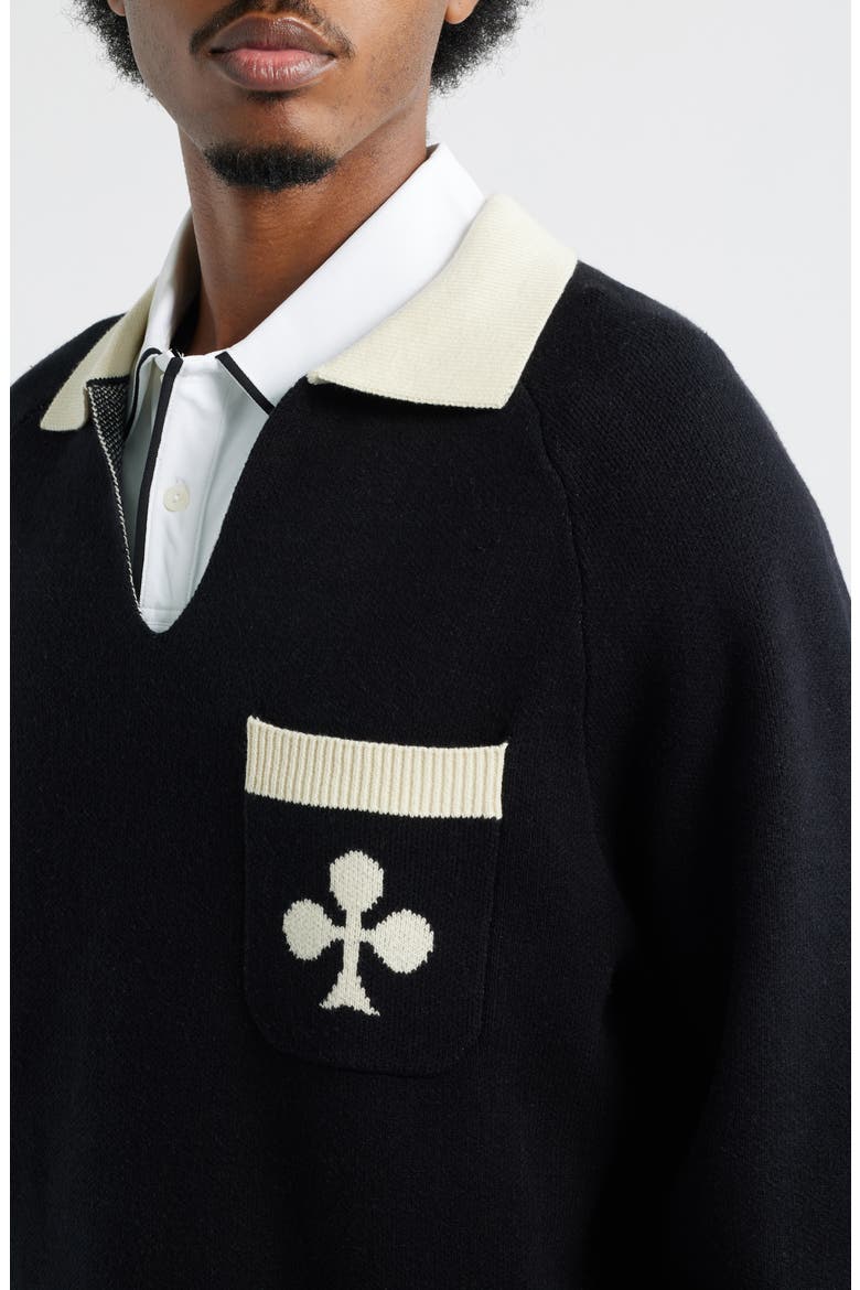 King of Clubs Polo Sweater, Alternate, color, BLACK