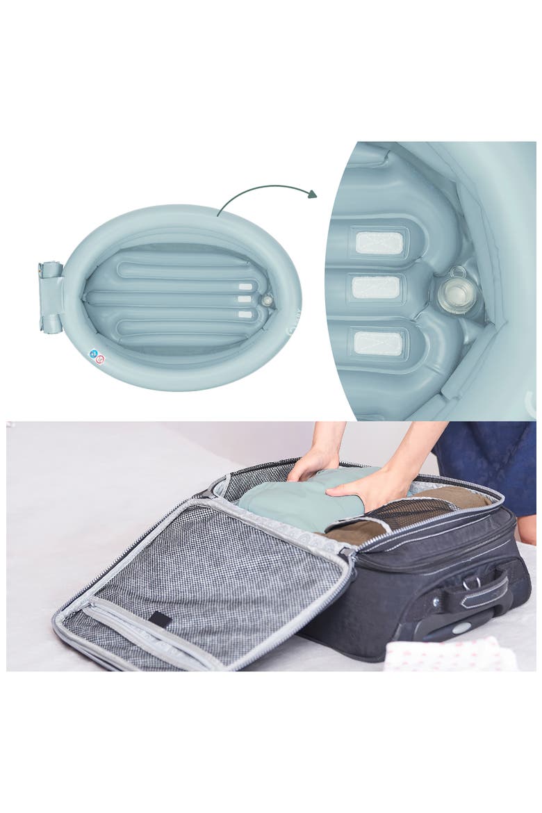Inflatable Travel Baby Bathtub & Paddling Pool, Alternate, color, AQUA DOTS