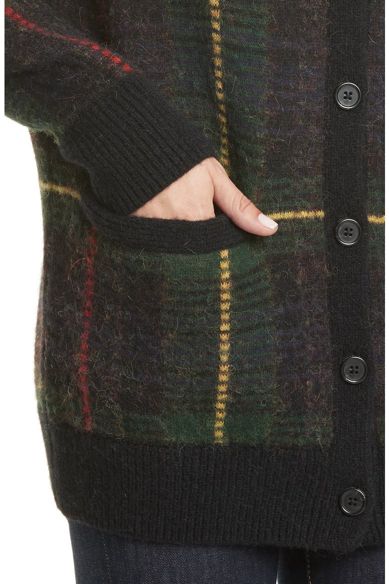 Tartan Wool Blend Cardigan, Alternate, color, MULTI