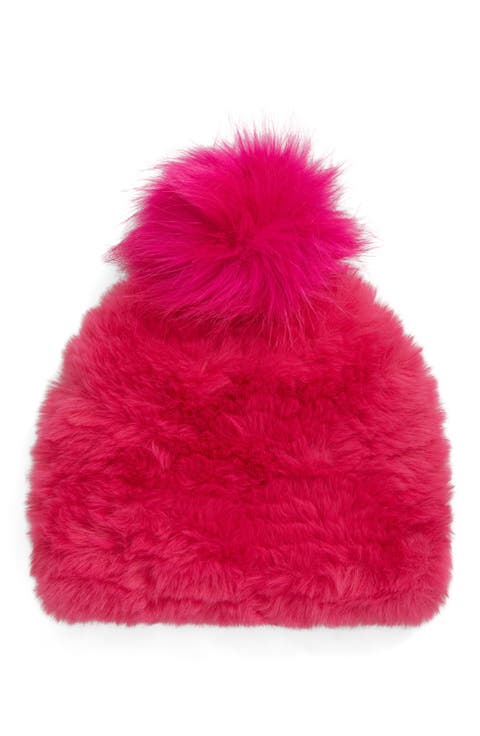 Faux Fur Beanie with Pom