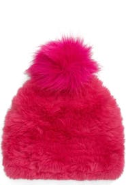 Jocelyn Faux Fur Beanie with Pom