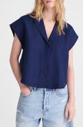Madewell Notch Collar Linen Popover Shirt