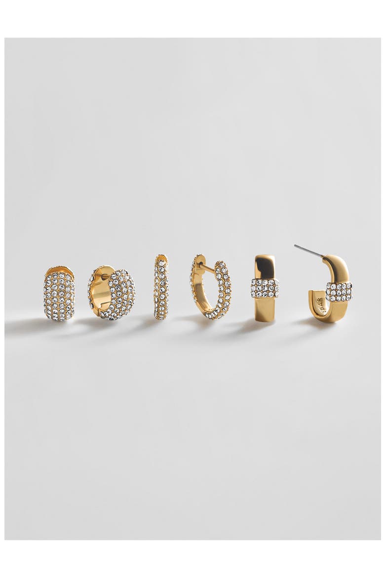Sia Waterproof Huggie Hoop Earring Set, Alternate, color, GOLD