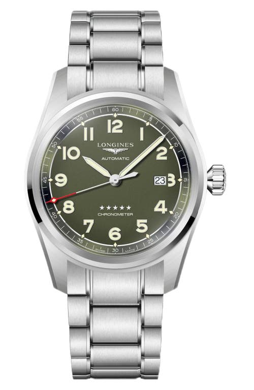 Longines Spirit Automatic Bracelet Watch, 42mm in Green at Nordstrom