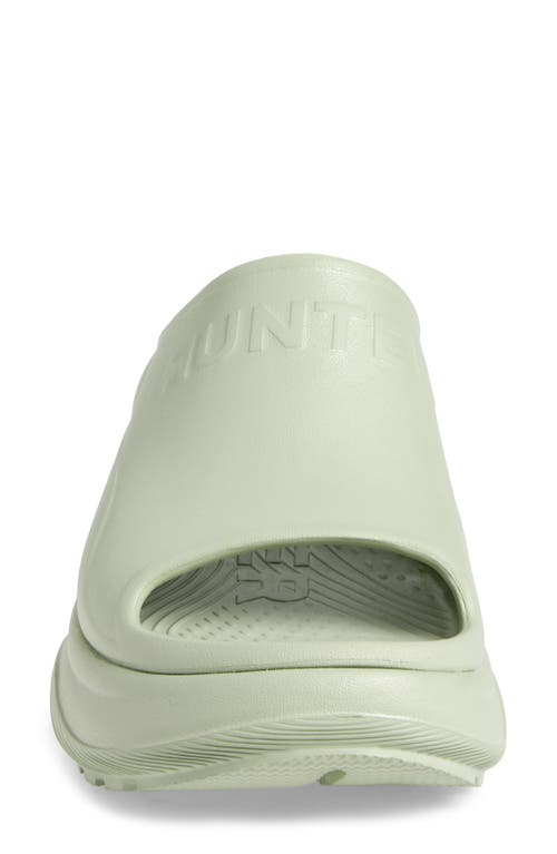 Hunter Haddie Platform Slide Sandal In Medium Green