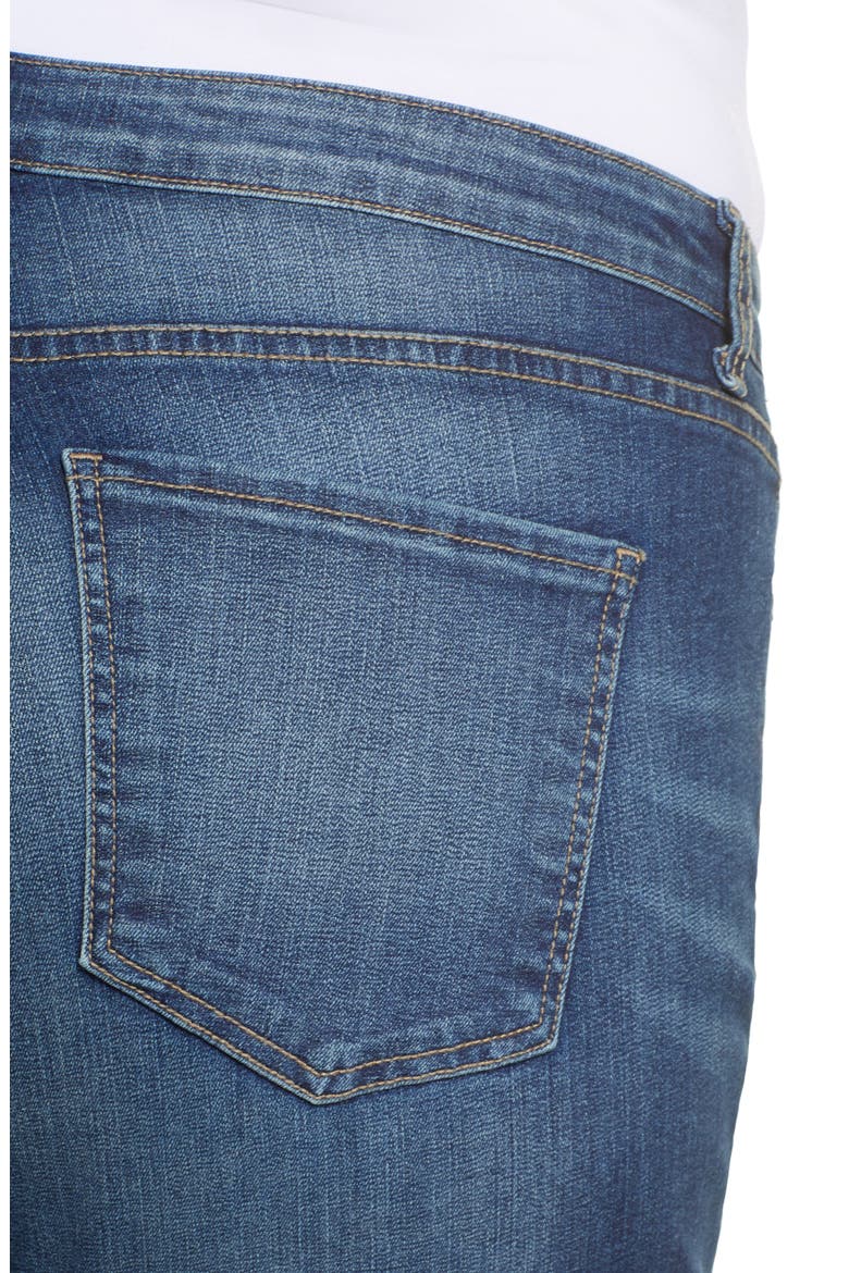 Kelsey High Waist Raw Hem Crop Kick Flare Jeans, Alternate, color, BOSS