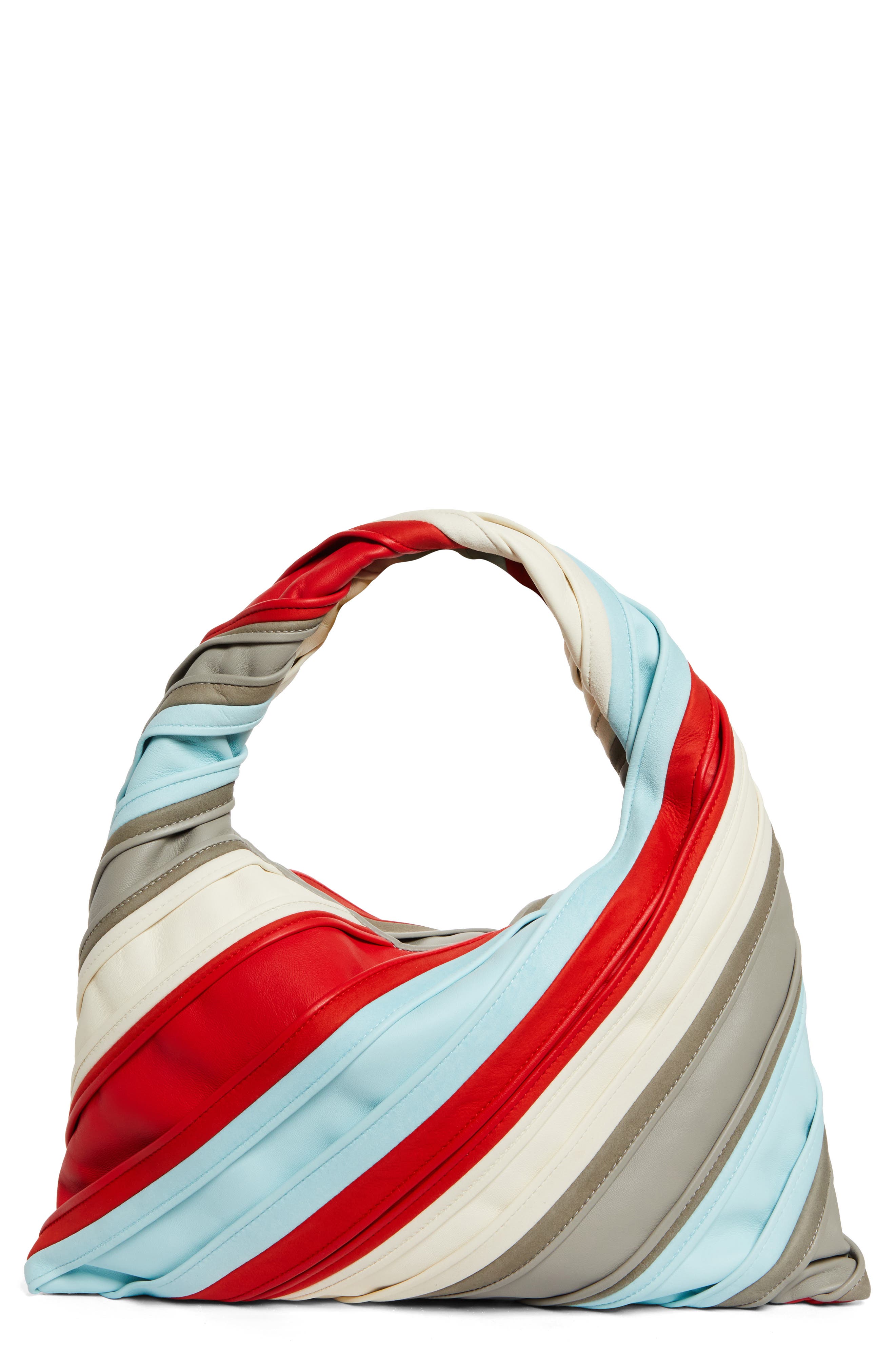 Bottega Veneta Small Hop Stripe Leather Hobo Bag, Main, color, 