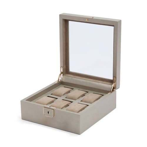Wolf Palermo 6 Pc Watch Box In Pewter
