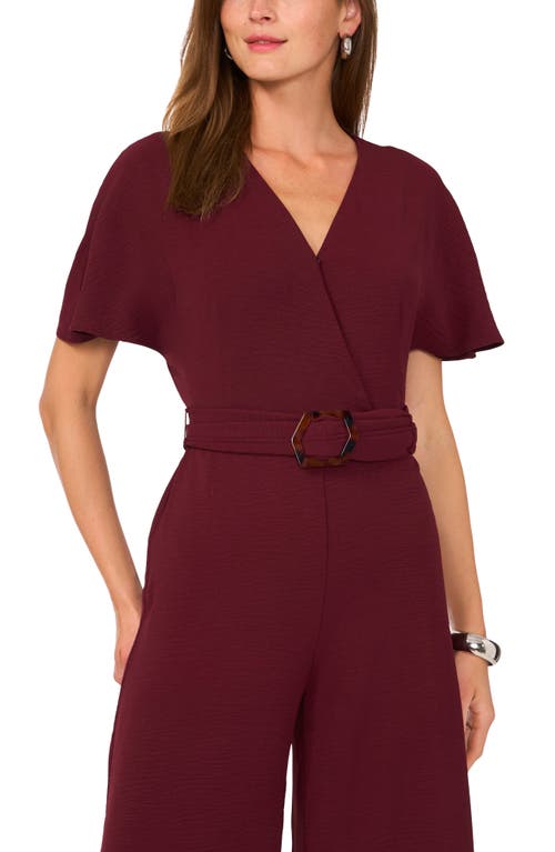 VINCE CAMUTO VINCE CAMUTO OPEN BACK WIDE LEG BELTED JUMPSUIT 