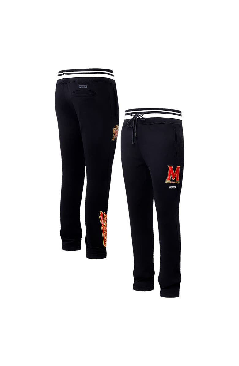 PRO STANDARD Men's Pro Standard Black Maryland Terrapins Script Tail Fleece Sweatpants, Main, color, Black