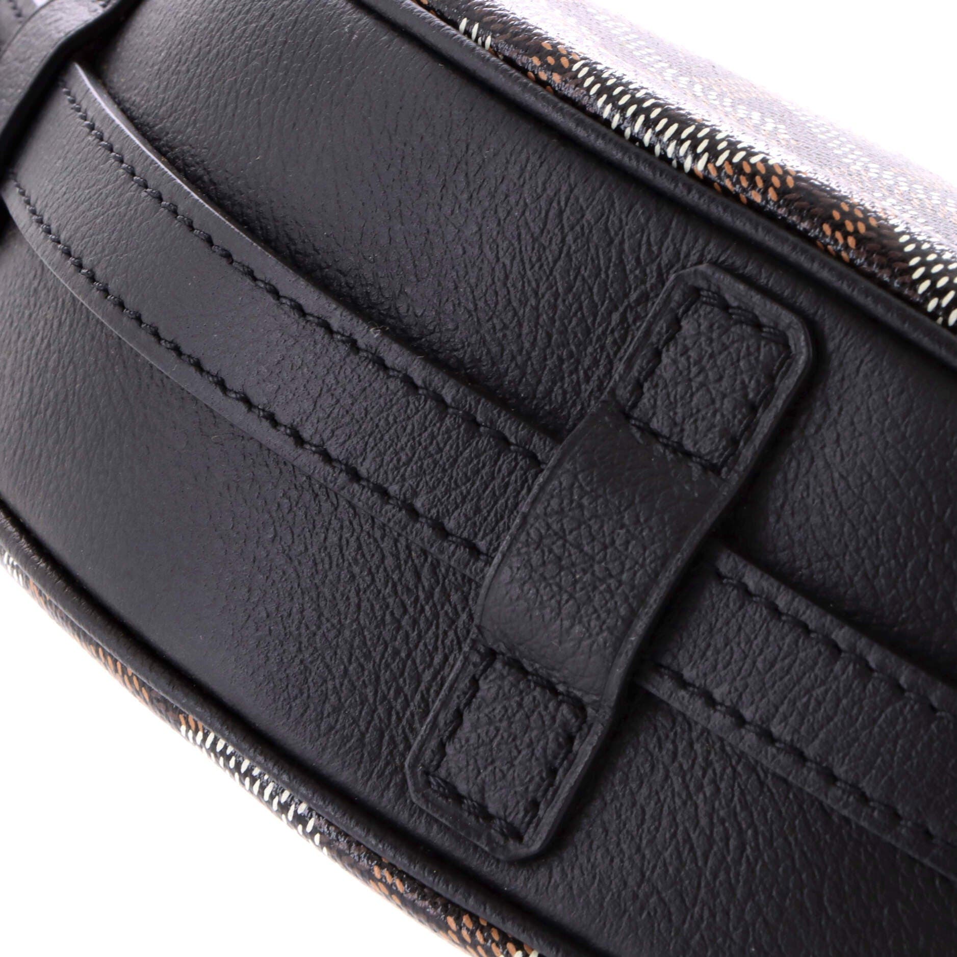 Hirondelle Shoulder Bag Coated Canvas and Leather, Alternate, color, Black