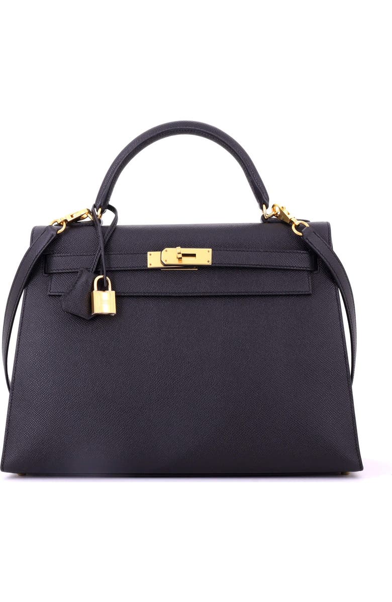 Pre-Owned Hermes Kelly Handbag Black Epsom with Gold Hardware 32, Main, color, Noir