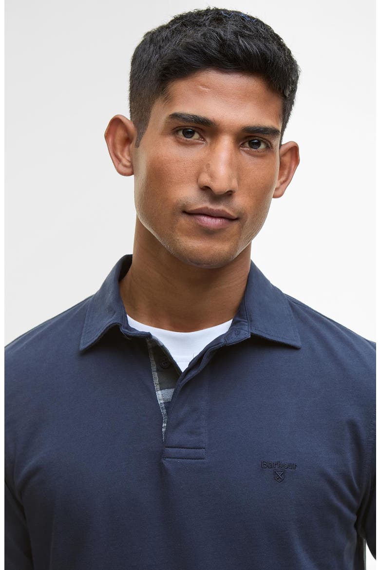 Margrove Tailored Fit Long Sleeve Cotton Polo, Alternate, color, NAVY